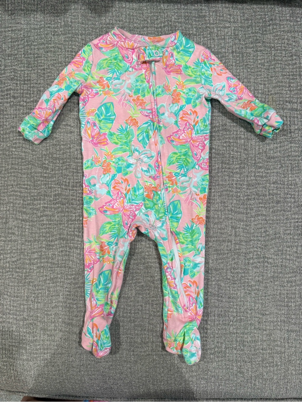 Lilly Pulitzer Pink Tropical Floral Footed Pajama